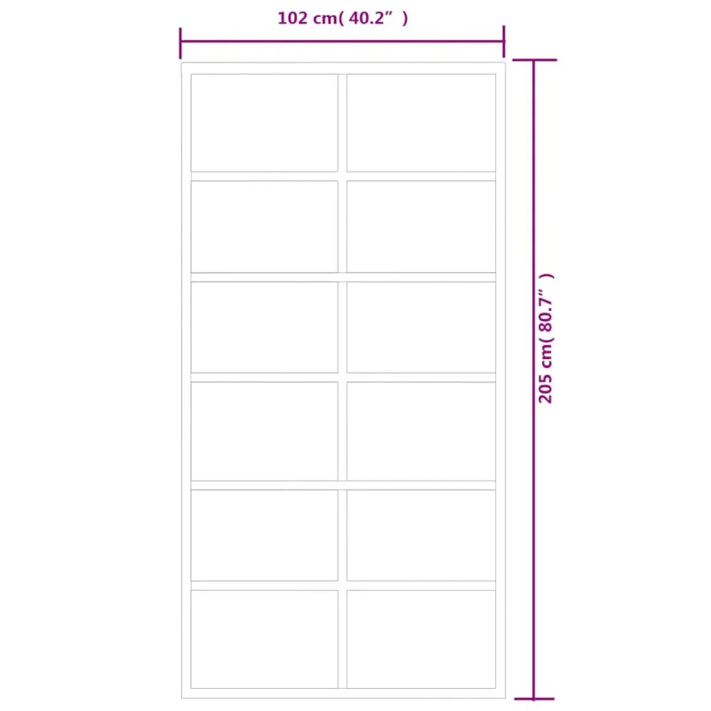 Stumdomos durys, juodos, 102x205cm, ESG stiklas ir aliuminis