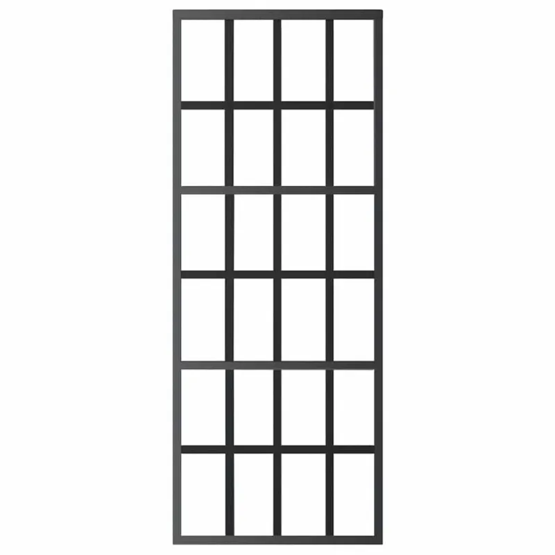 Stumdomos durys, juodos, 76x205cm, ESG stiklas ir aliuminis