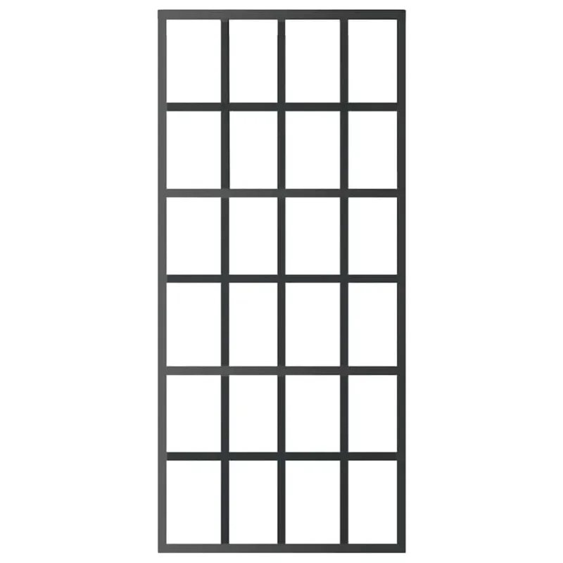 Stumdomos durys, juodos, 90x205cm, ESG stiklas ir aliuminis