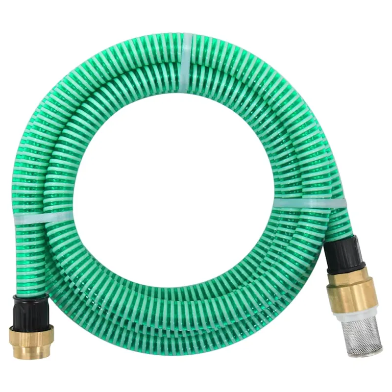 Siurbimo žarna su žalvarinėmis jungtimis, žalia, 1,1", 15m, PVC
