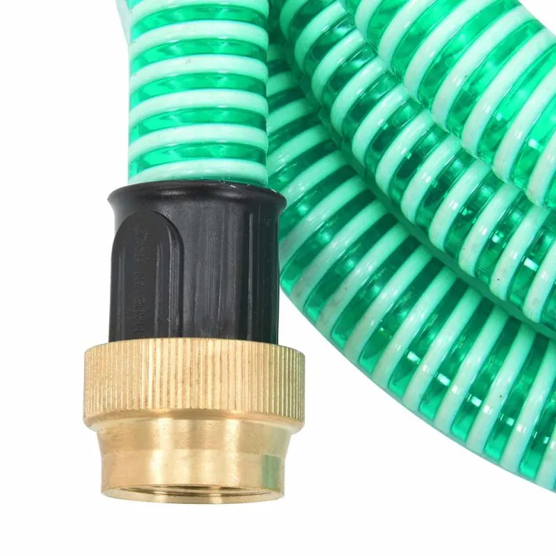 Siurbimo žarna su žalvarinėmis jungtimis, žalia, 1,1", 15m, PVC
