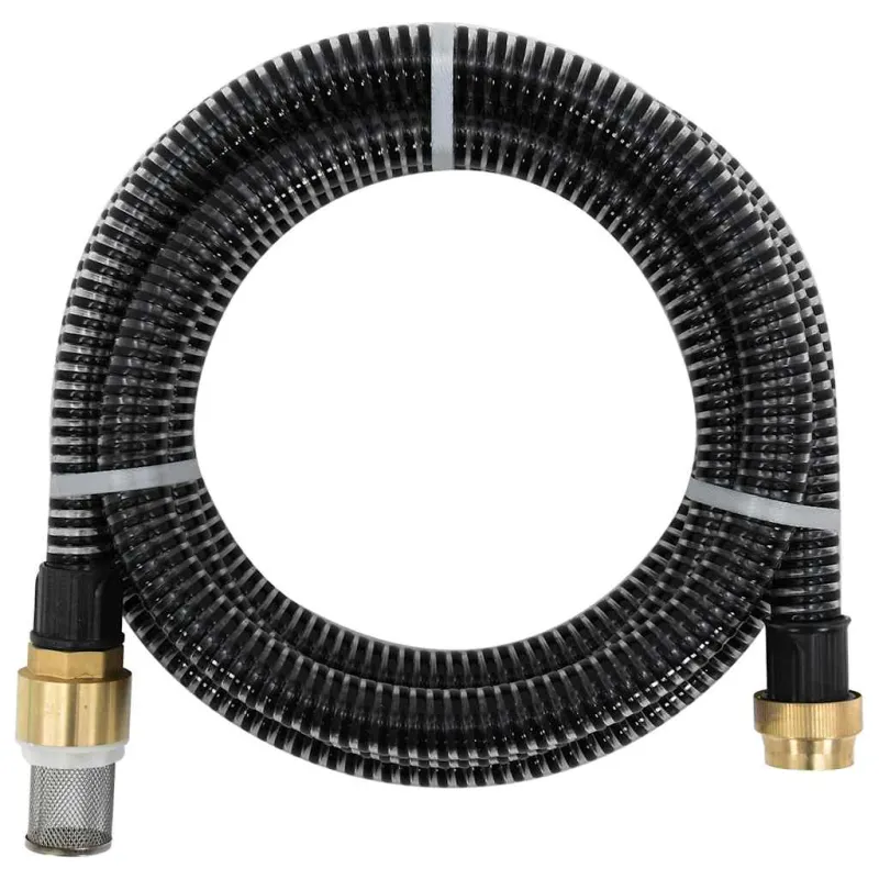 Siurbimo žarna su žalvarinėmis jungtimis, juoda, 1,1", 5m, PVC
