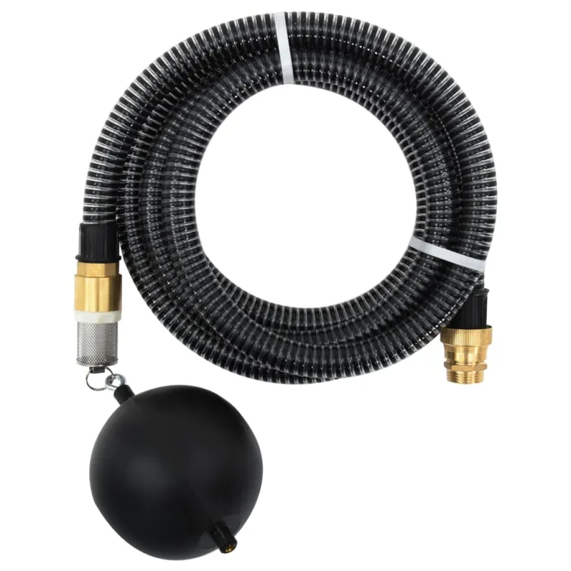 Siurbimo žarna su žalvarinėmis jungtimis, juoda, 1,1", 5m, PVC