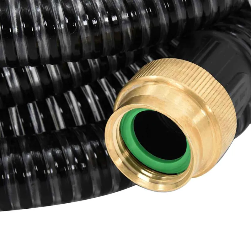 Siurbimo žarna su žalvarinėmis jungtimis, juoda, 1,1", 7m, PVC