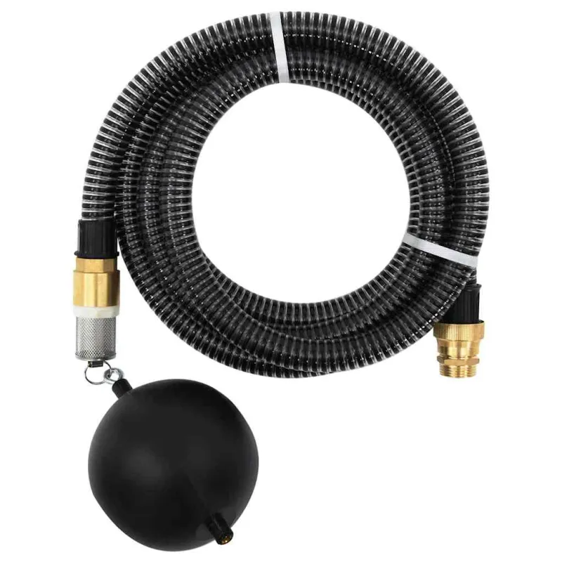 Siurbimo žarna su žalvarinėmis jungtimis, juoda, 1,1", 15m, PVC