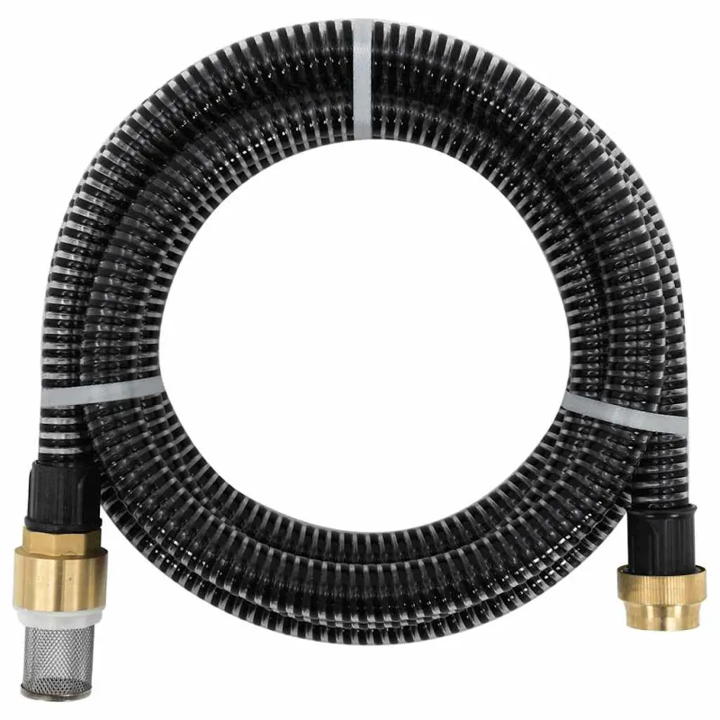 Siurbimo žarna su žalvarinėmis jungtimis, juoda, 1,1", 25m, PVC