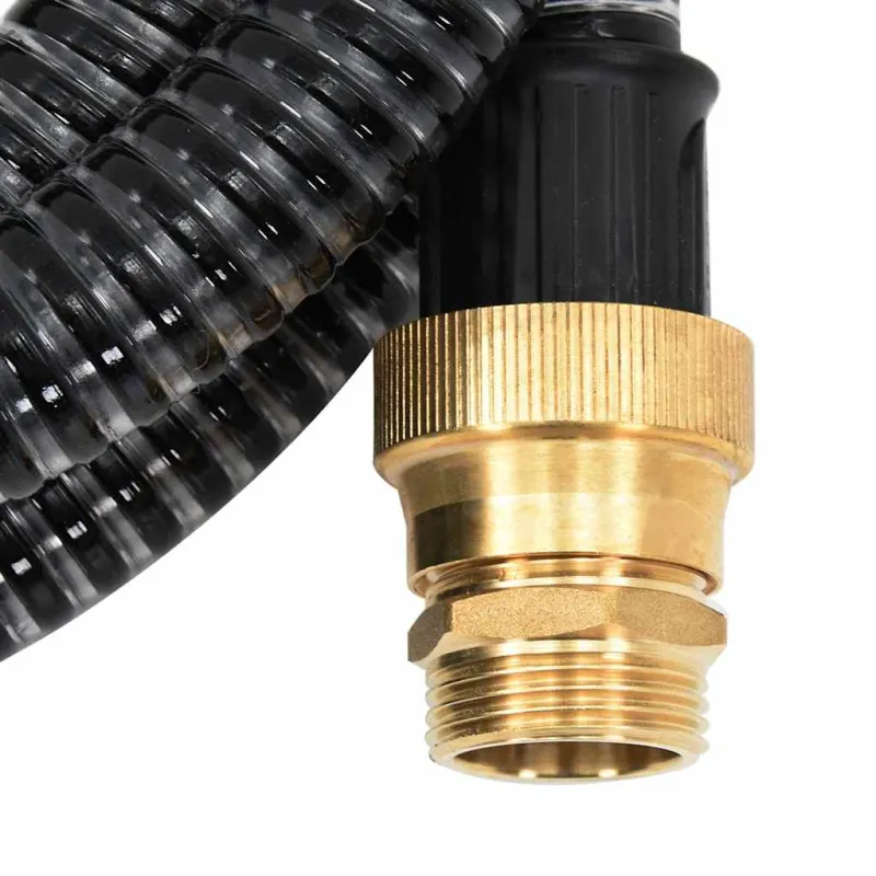 Siurbimo žarna su žalvarinėmis jungtimis, juoda, 1,1", 25m, PVC