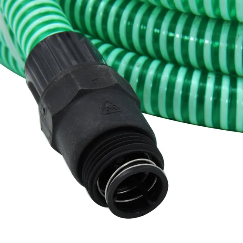 Siurbimo žarna su PVC jungtimis, žalios spalvos, 1", 7m, PVC