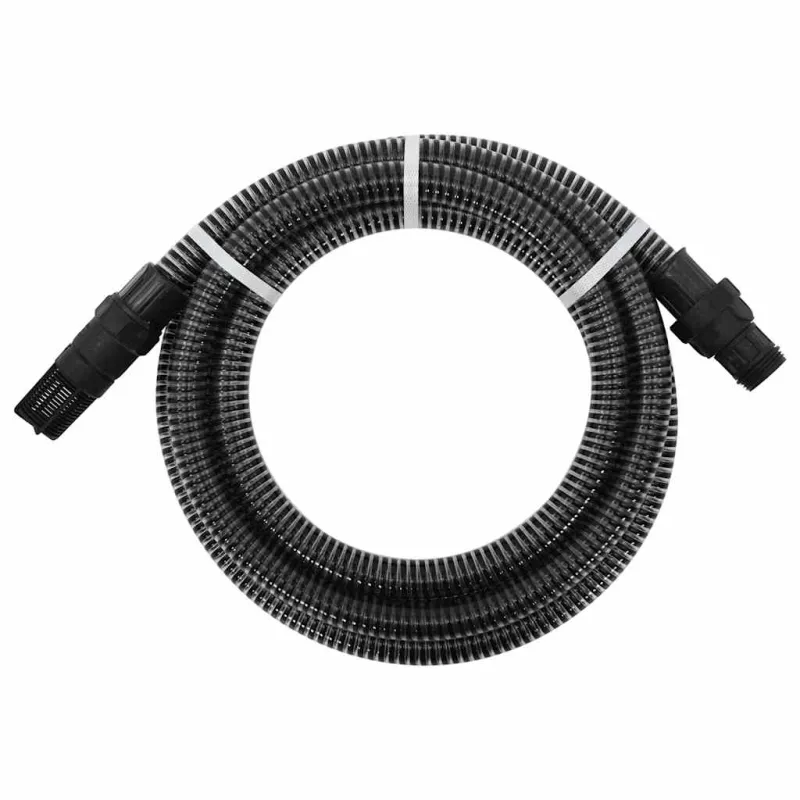Siurbimo žarna su PVC jungtimis, juodos spalvos, 1", 7m, PVC