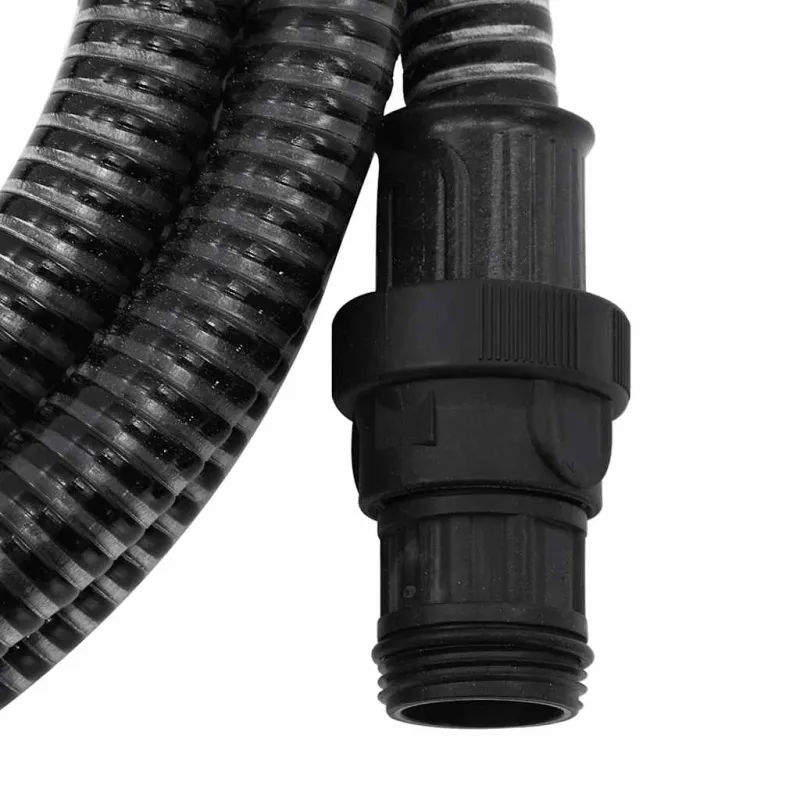 Siurbimo žarna su PVC jungtimis, juodos spalvos, 1", 7m, PVC