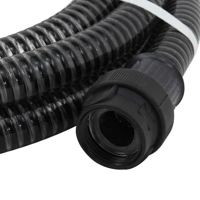 Siurbimo žarna su PVC jungtimis, juodos spalvos, 1", 7m, PVC