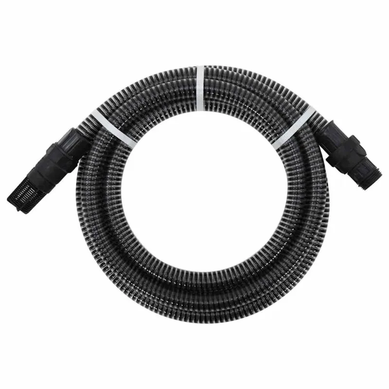 Siurbimo žarna su PVC jungtimis, juodos spalvos, 1", 10m, PVC