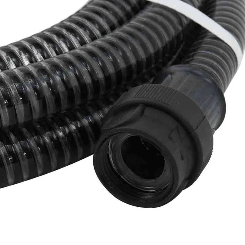 Siurbimo žarna su PVC jungtimis, juodos spalvos, 1", 10m, PVC