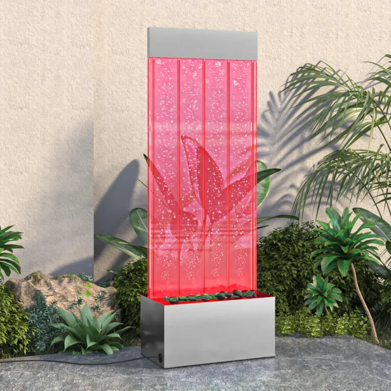 Burbulų kolona su įvairių spalvų LED, plienas ir akrilas, 110cm