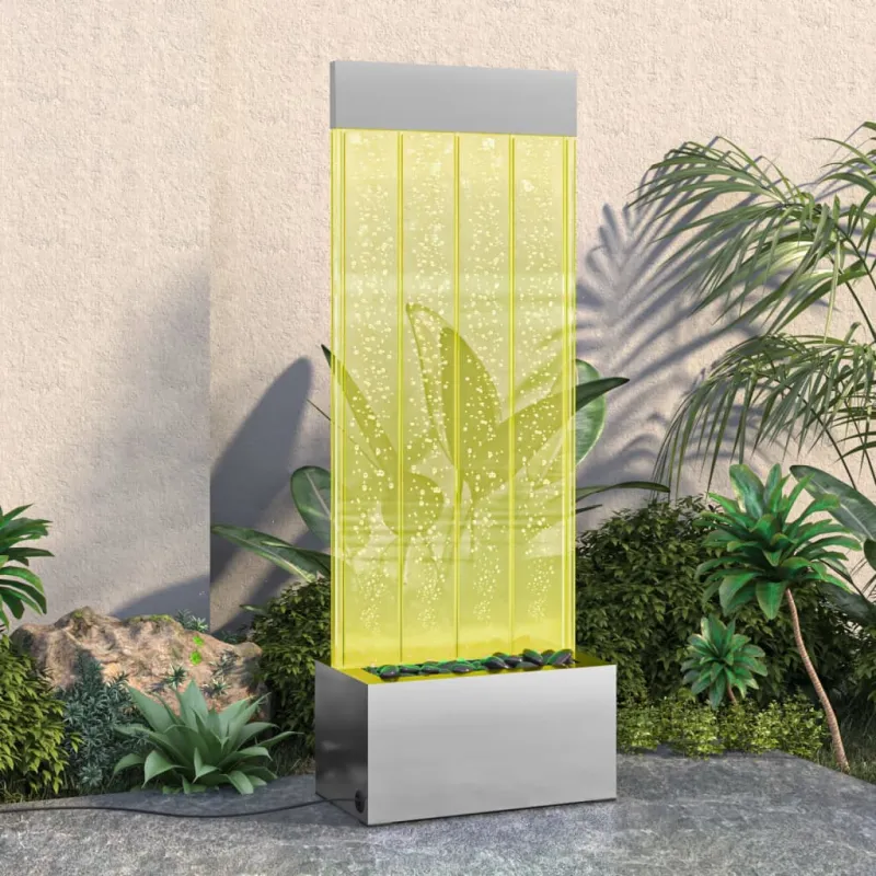 Burbulų kolona su įvairių spalvų LED, plienas ir akrilas, 110cm