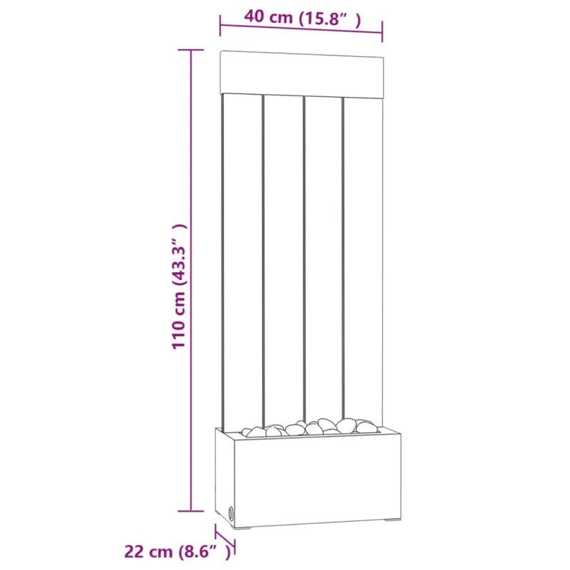 Burbulų kolona su įvairių spalvų LED, plienas ir akrilas, 110cm