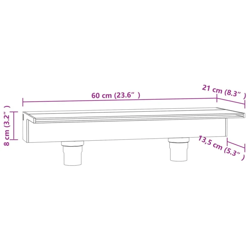 Krioklys su įvairių spalvų LED lemputėmis, 60cm, akrilas