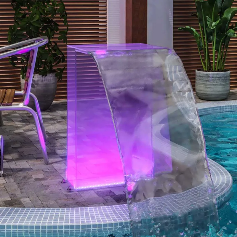 Baseino fontanas su įvairių spalvų LED, 51cm, akrilas