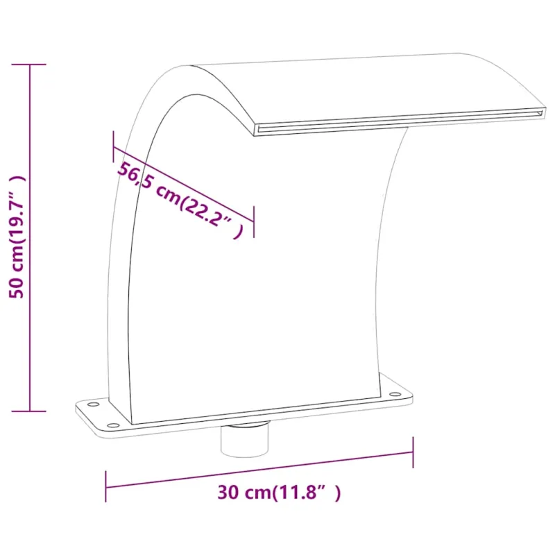 Baseino fontanas su įvairių spalvų LED, 50cm, akrilas