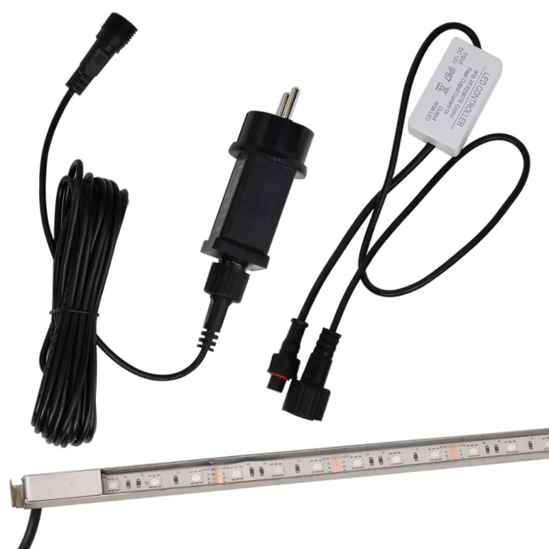 Krioklys su įvairių spalvų LED lemputėmis, 90cm, plienas