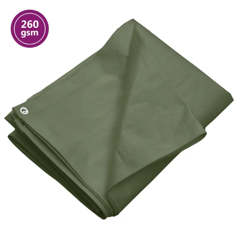 Tentas, žalios spalvos, 6x6m, 260g/m², HDPE