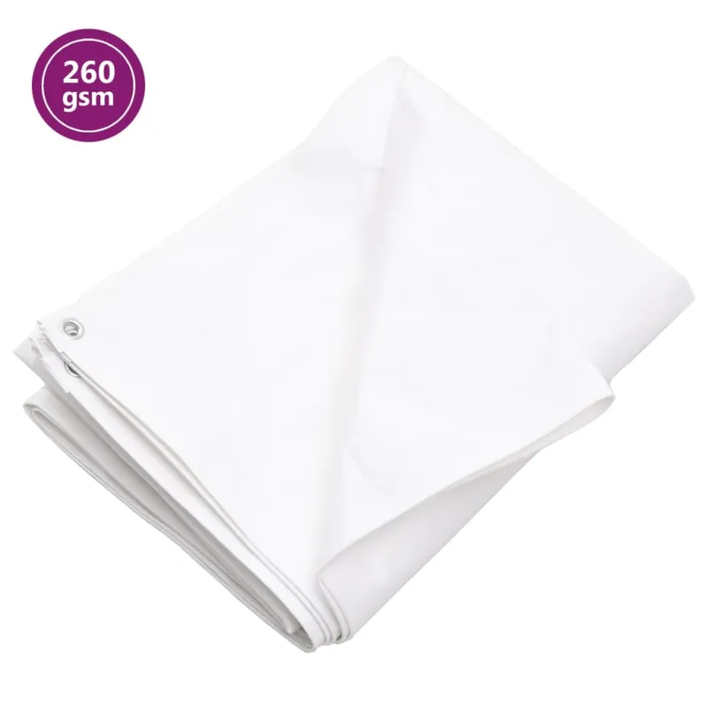 Tentas, baltos spalvos, 6x8m, 260g/m²