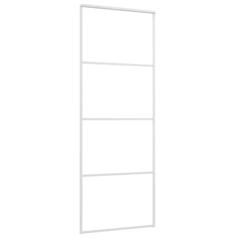 Stumdomos durys, baltos, 76x205cm, ESG stiklas ir aliuminis