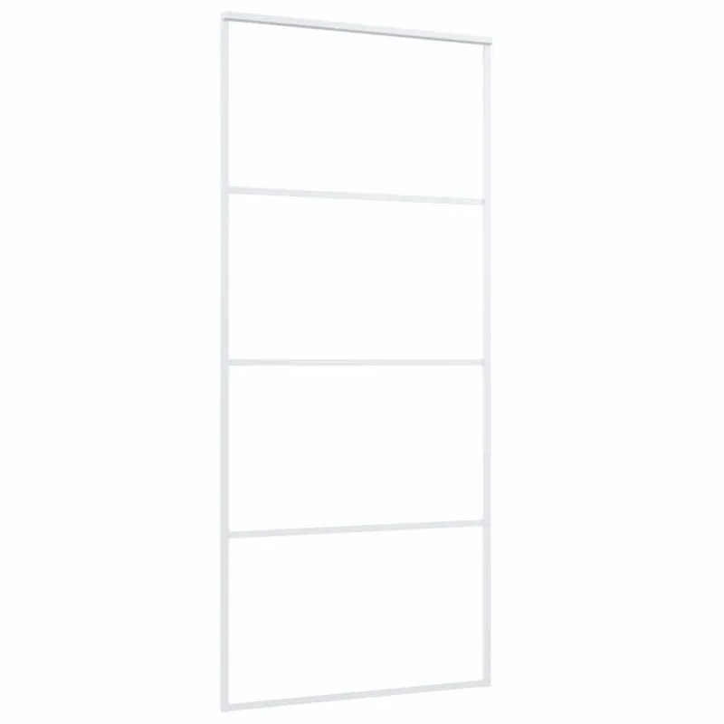 Stumdomos durys, baltos, 90x205cm, ESG stiklas ir aliuminis