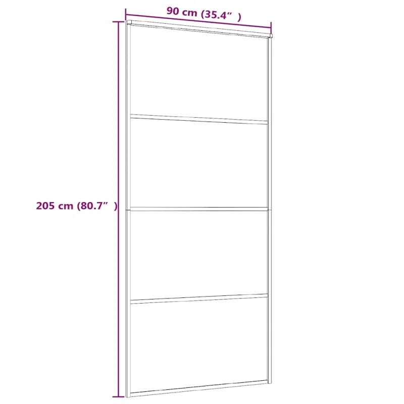 Stumdomos durys, baltos, 90x205cm, ESG stiklas ir aliuminis