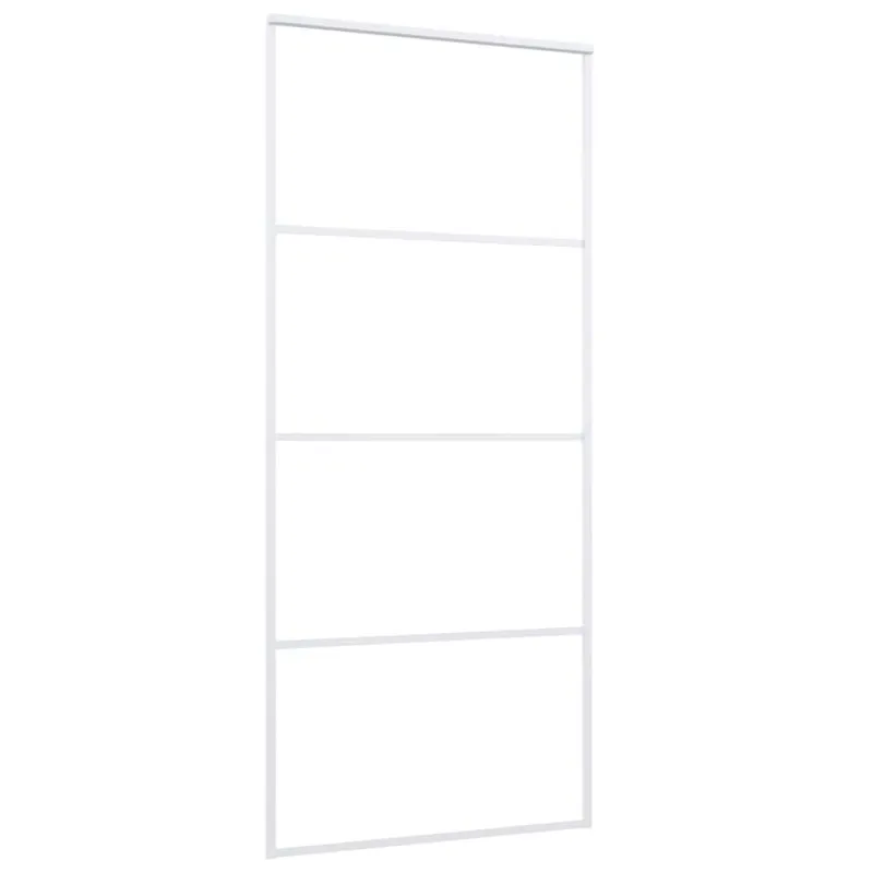 Stumdomos durys, baltos, 90x205cm, ESG stiklas ir aliuminis