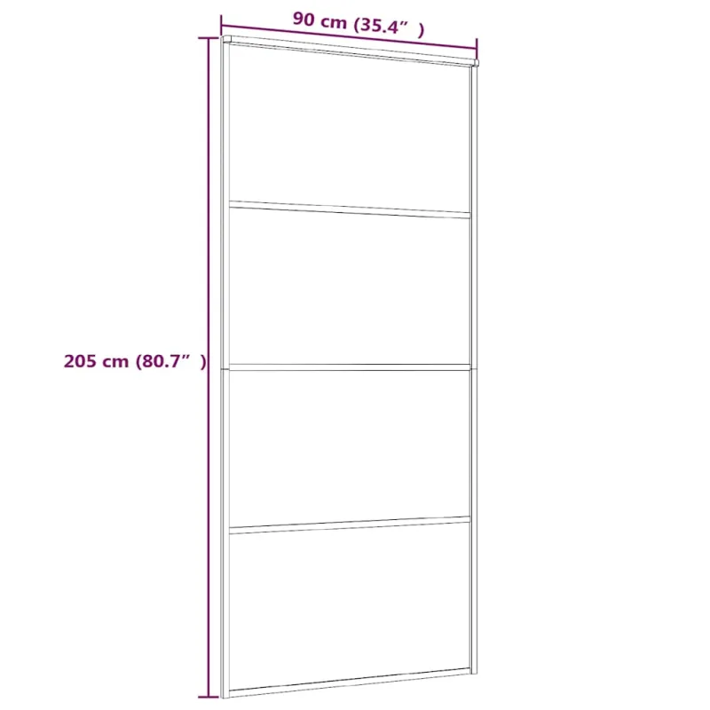 Stumdomos durys, baltos, 90x205cm, ESG stiklas ir aliuminis