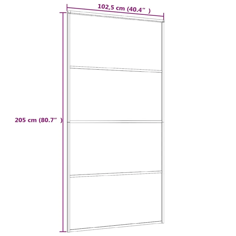 Stumdomos durys, baltos, 102,5x205cm, ESG stiklas ir aliuminis