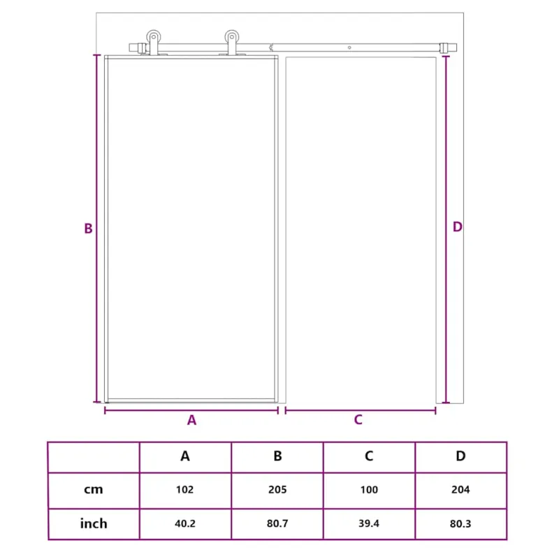 Stumdomos durys, baltos, 102,5x205cm, ESG stiklas ir aliuminis