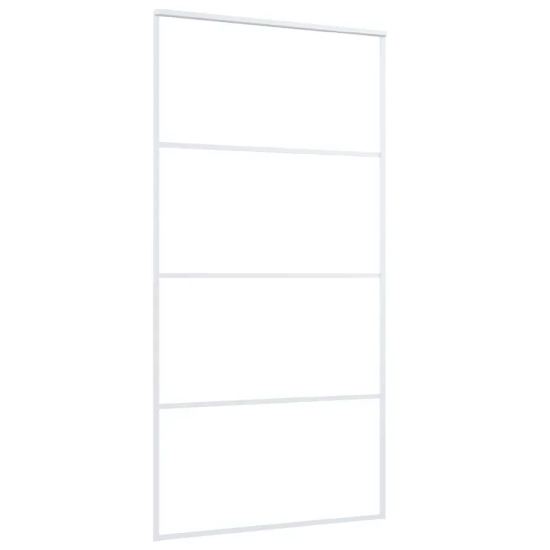 Stumdomos durys, baltos, 102,5x205cm, ESG stiklas ir aliuminis