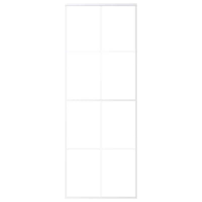 Stumdomos durys, baltos, 76x205cm, ESG stiklas ir aliuminis