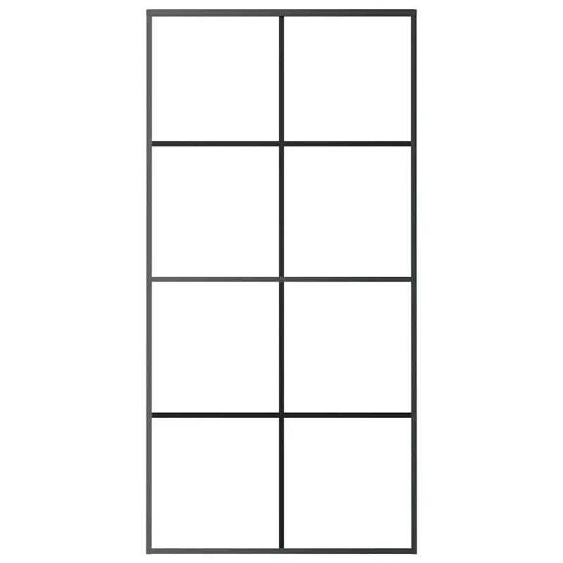 Stumdomos durys, juodos, 102,5x205cm, ESG stiklas ir aliuminis