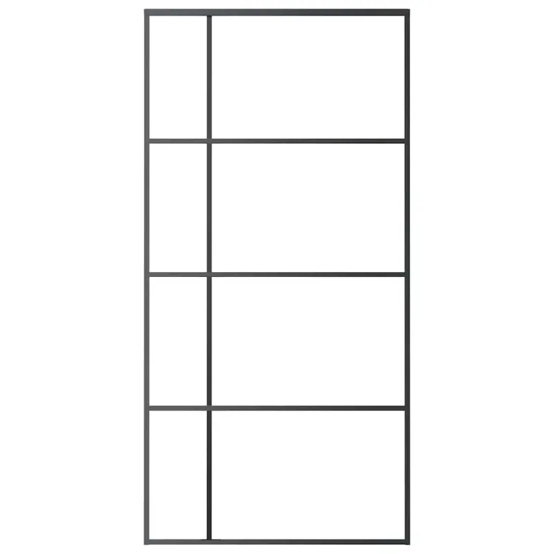 Stumdomos durys, juodos, 102,5x205cm, ESG stiklas ir aliuminis