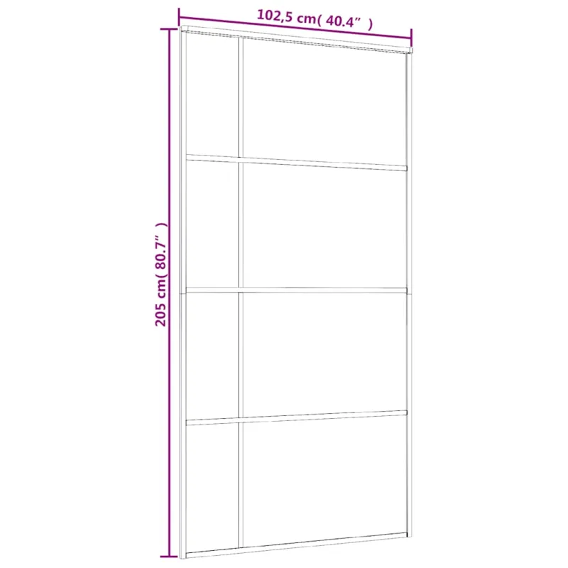 Stumdomos durys, baltos, 102,5x205cm, ESG stiklas ir aliuminis