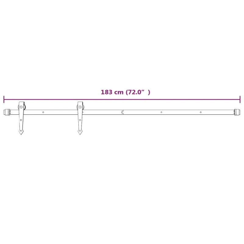 Stumdomų durų įrangos rinkinys, baltos spalvos, 183cm, plienas