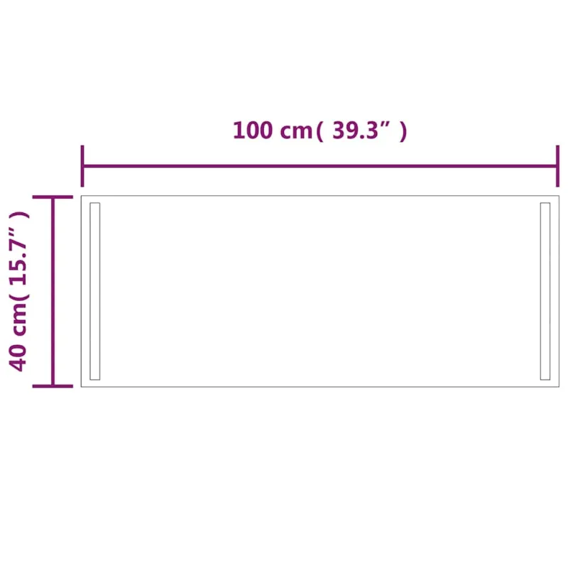 Vonios kambario LED veidrodis, 100x40cm