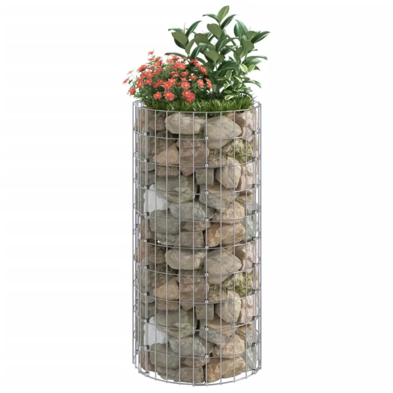 Gabiono stulpas, 50x100cm, galvanizuotas plienas, apskritas