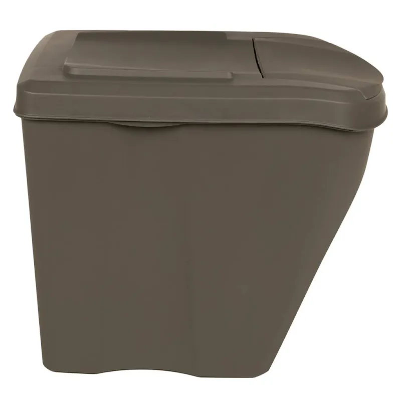Sudedamos šiukšlių dėžės, 3vnt., pilkos, 75l, polipropilenas