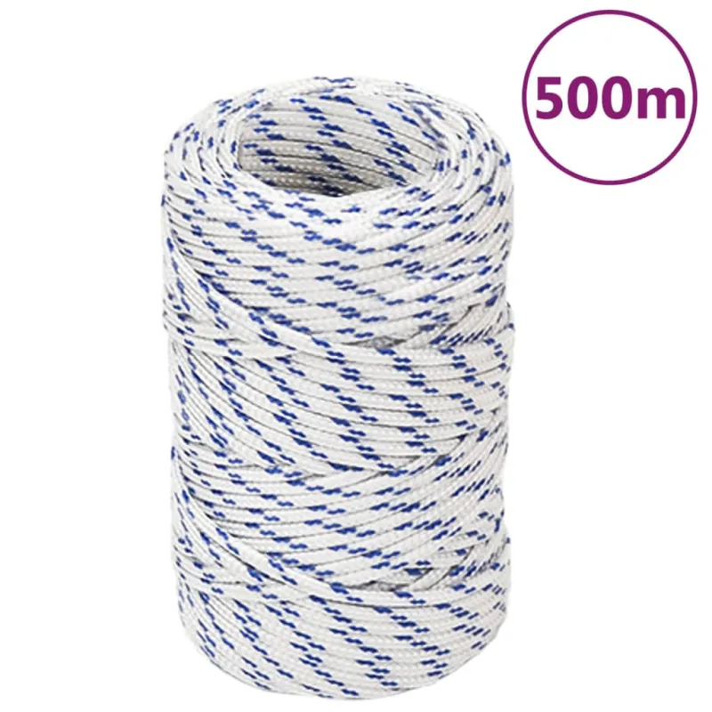 Valties virvė, baltos spalvos, 2mm, 500m, polipropilenas