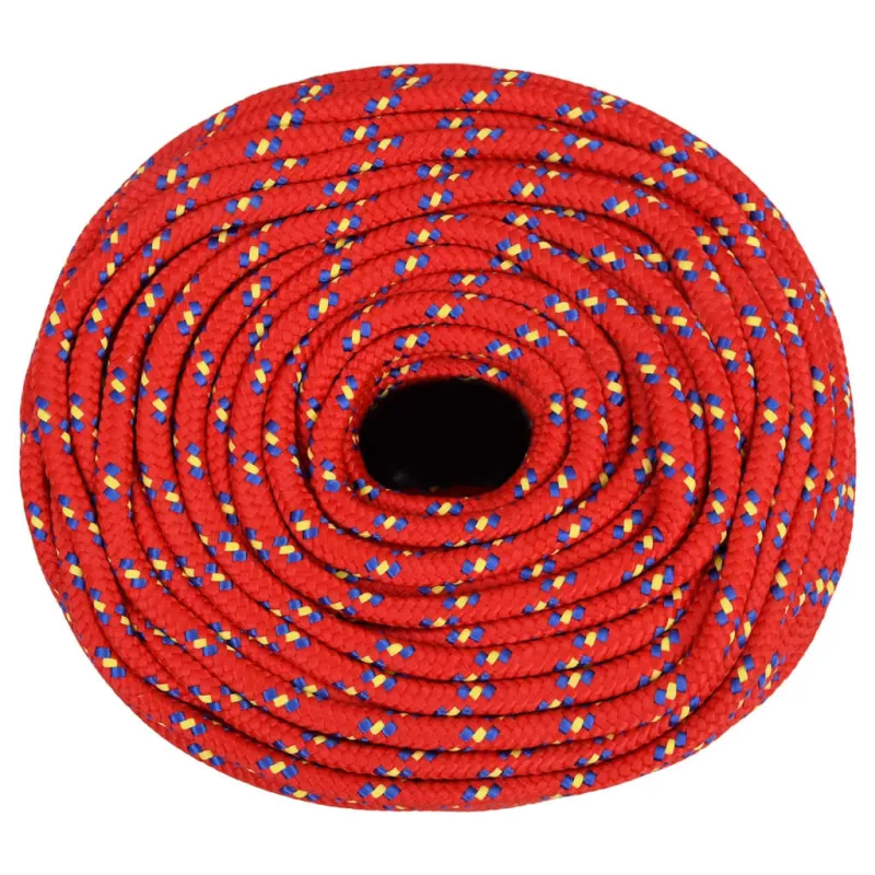 Valties virvė, raudonos spalvos, 10mm, 100m, polipropilenas