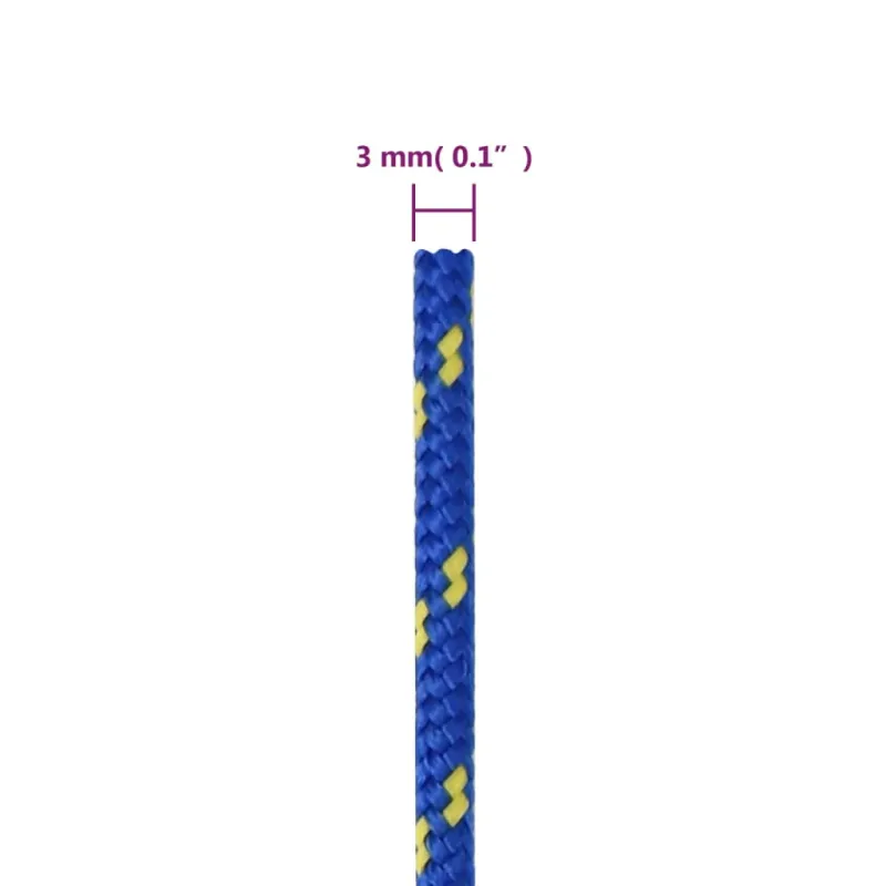 Valties virvė, mėlynos spalvos, 3mm, 100m, polipropilenas