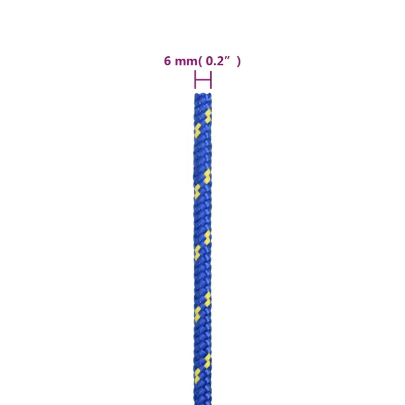 Valties virvė, mėlynos spalvos, 6mm, 25m, polipropilenas
