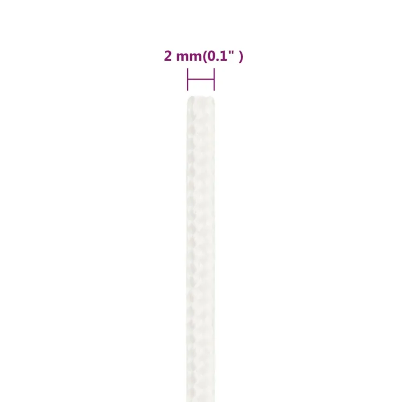 Valties virvė, visiškai balta, 2mm, 25m, polipropilenas