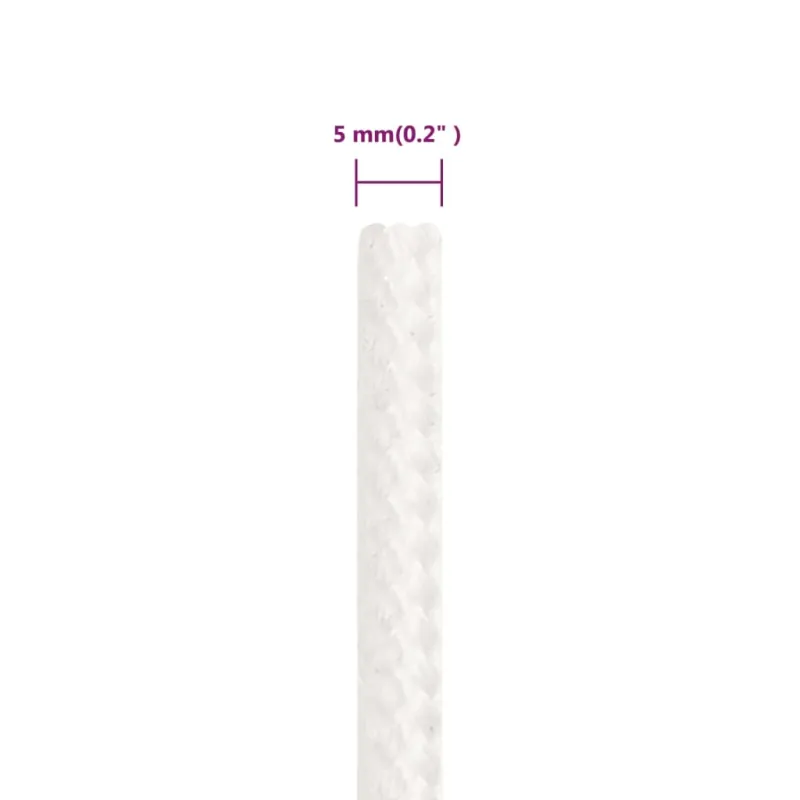 Valties virvė, visiškai balta, 5mm, 25m, polipropilenas