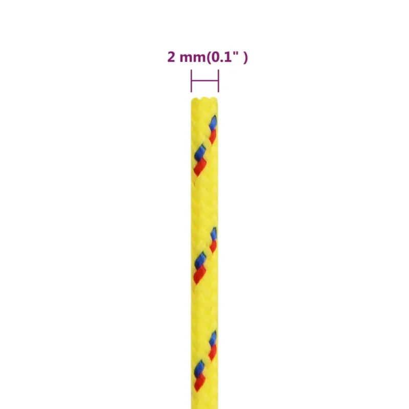Valties virvė, geltonos spalvos, 2mm, 100m, polipropilenas