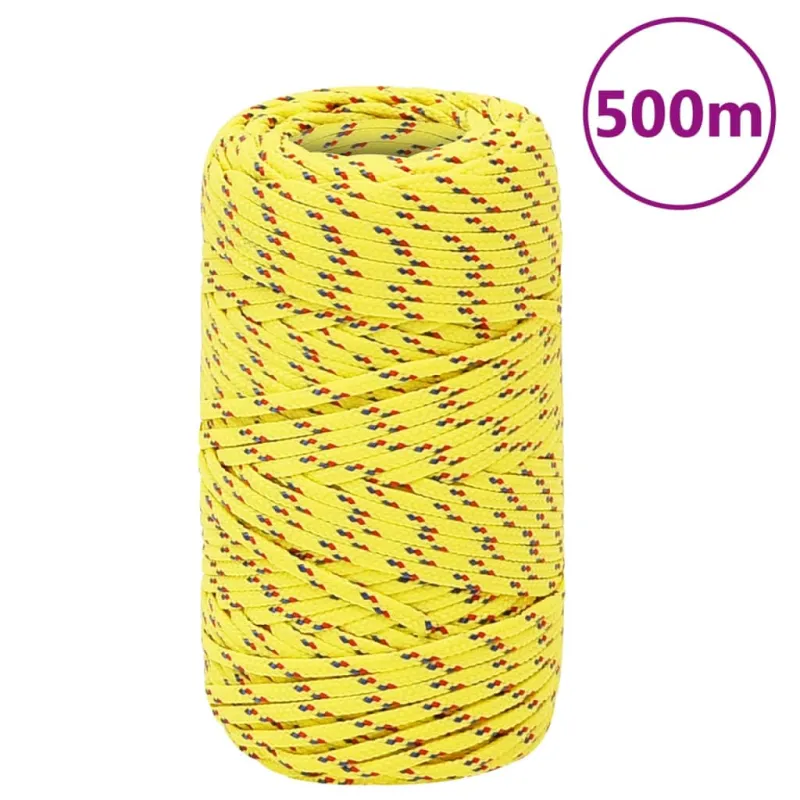 Valties virvė, geltonos spalvos, 2mm, 500m, polipropilenas